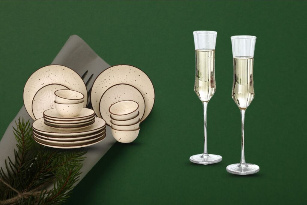 Elegant Dinnerware or Wine Glass Set
