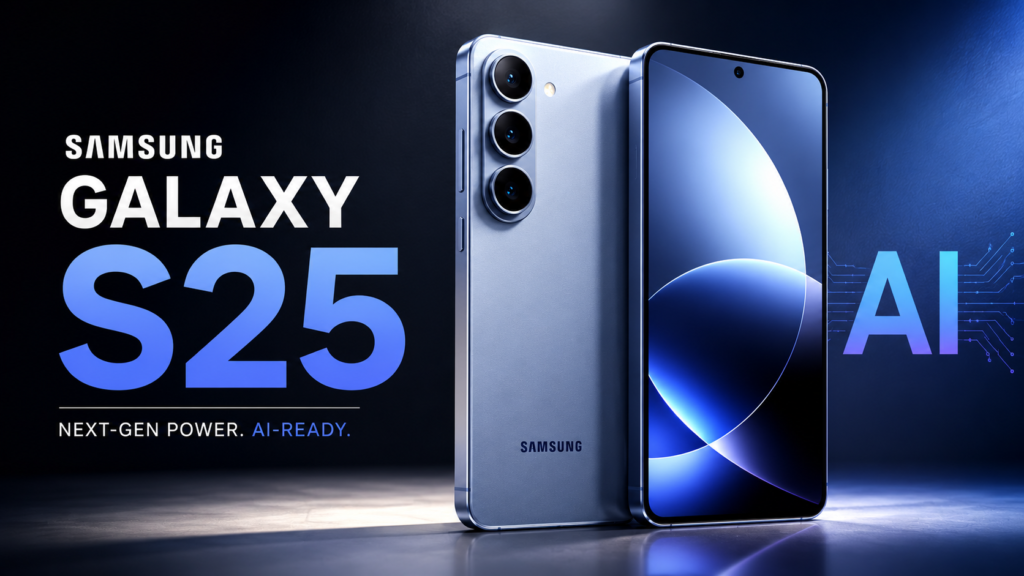 Samsung Galaxy S25 featured image showcasing its AI-ready features, premium design, triple camera, and modern smartphone display.