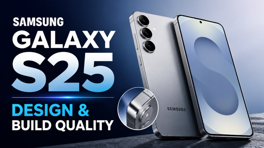 Samsung Galaxy S25 design featured image showing the premium build, triple-camera system, and refined metal frame.
