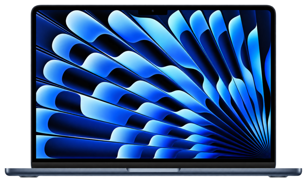Laptop with blue abstract display included in Best AI Laptops in India
