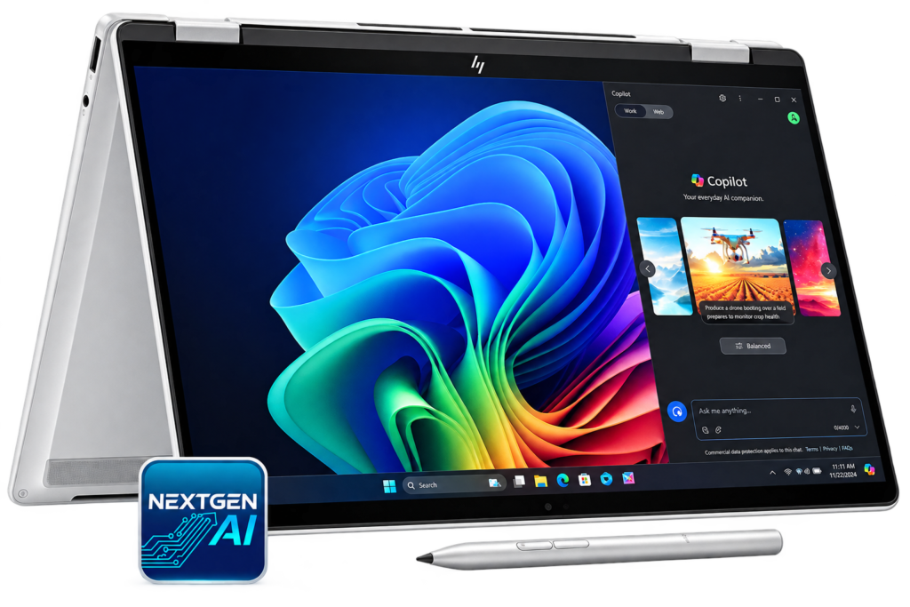 2-in-1 laptop in tablet mode for Best AI Laptops in India