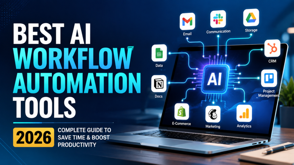 Best AI workflow automation tools connecting business apps to automate tasks and improve productivity in 2026