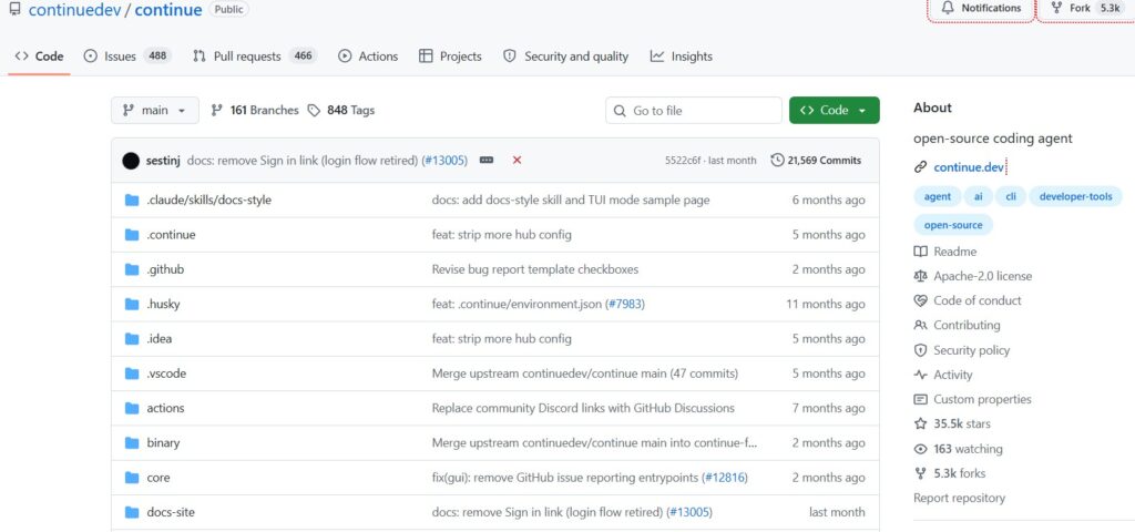 Continue — Best for custom AI coding workflows