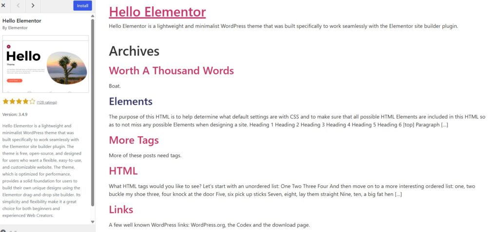 Hello Elementor